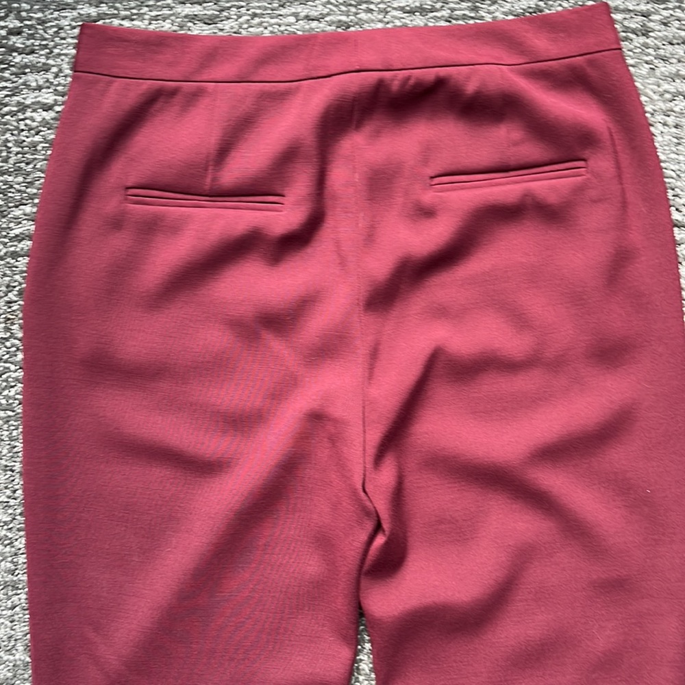 🌹TROUVE maroon burgundy stretch plain front trouser dress pants Sz 2 - Picture 4 of 10